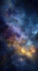 Cosmic nebulae swirl in deep space, vibrant colors of nebulae