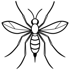 Aedes-mosquito mosquito  icon line airt vactor outline Illustrations on white background.