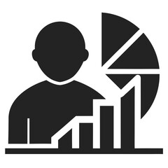 Economic analysis icon line airt vactor outline Illustrations on white background.