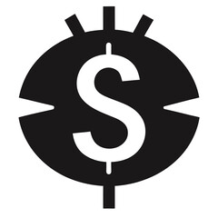 Financial security dolar icon line airt vactor outline Illustrations on white background.