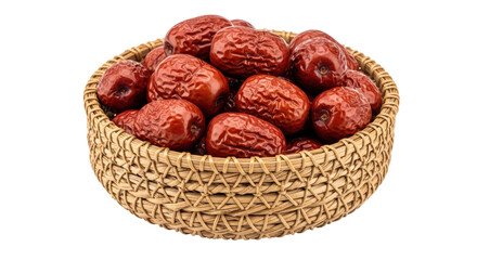 Isolated Basket of Jujube Dates