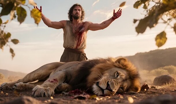Samson Kills the Lion with His Bare Hands, A Testament of Strength and Divine Power