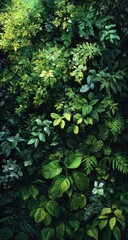Lush green foliage wall