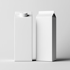 Mockup of blank white carton milk pack 