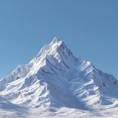 Snowy mountain peak against a clear blue sky (4)