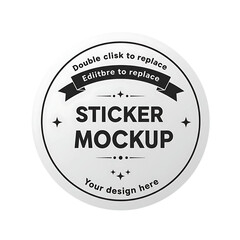 Round Sticker Mockup Template