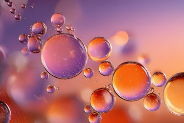 Colorful Oil And Water Bubbles Macro Photo