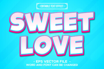 Fototapeta premium Editable Text Effect Sweet Love Vector