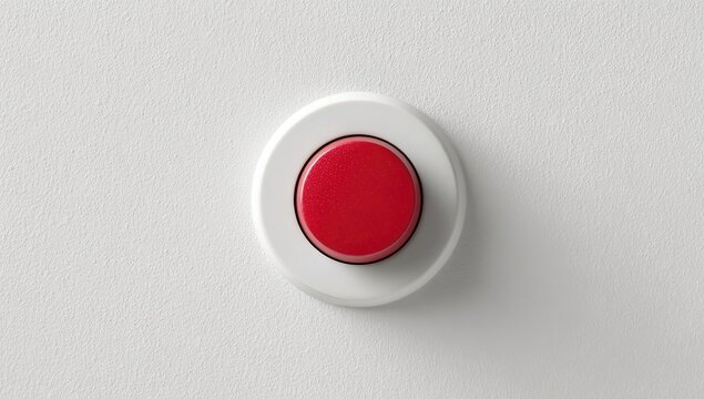Red button on white panel