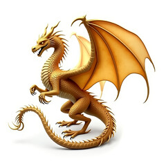 Fototapeta premium Golden metal dragon 