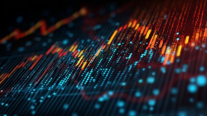 Obraz premium Digital stock market trading graph with financial charts and technology background representing business growth, investment analysis, and global finance trends
