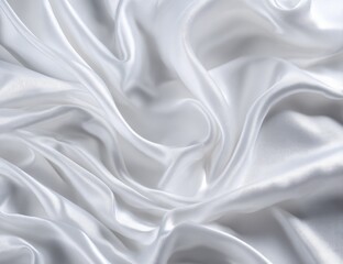Fototapeta premium Soft, flowing white silk drapes in folds