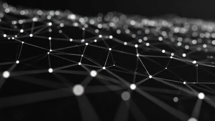 Abstract network of glowing points and lines - Powered by Adobe