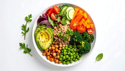 Colorful vegetarian bowl with quinoa