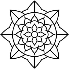 Fototapeta premium Hopeful Mandala Outline Drawing for Coloring