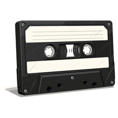 Obraz premium Retro Audio Cassette Illustration: Vintage Music Media for Nostalgic Creative Projects