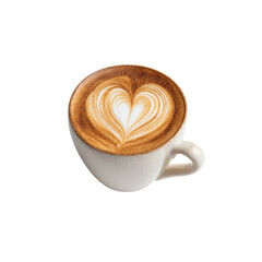 Heart Latte Art in Cappuccino Cup