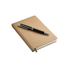 Elegant Black Pen on Kraft Notebook - Ready for Notes and Ideas