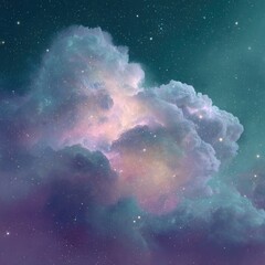 Celestial cloud formation, vibrant nebula