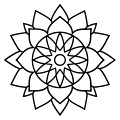 Naklejka premium Wealth Mandala Outline Drawing for Coloring