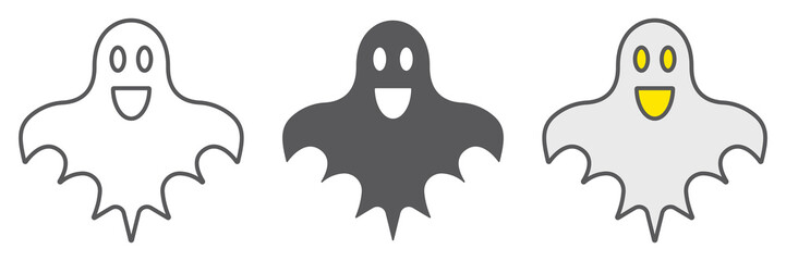 Ghost line icon, halloween and horror, spirit sign, vector graphics, a linear pattern on a white background.