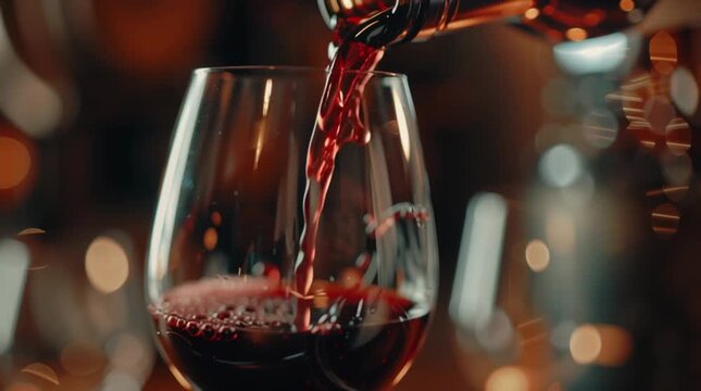 Elegant Wine Pouring into Glass - High-Quality Video Footage