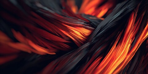 Vivid Abstract Geometric Art in Red, Black, and Orange Tones