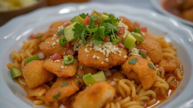  Chicken Tinga served authentically on a plate
