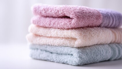 Stacked pastel-colored towels (1)