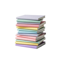 Stack of Pastel Notebooks, Colorful Journals, Education Supplies