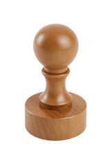 Elegant wooden stamp replica on a clean canvas with a minimalist design showcasing craftsmanship