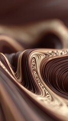 Abstract Chocolate Swirls Close-Up