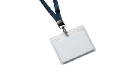 Employee identification card with lanyard isolated PNG with Transparent Background