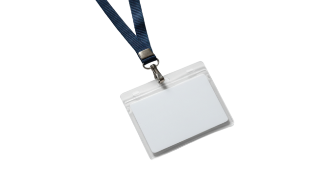 Employee identification card with lanyard isolated PNG with Transparent Background