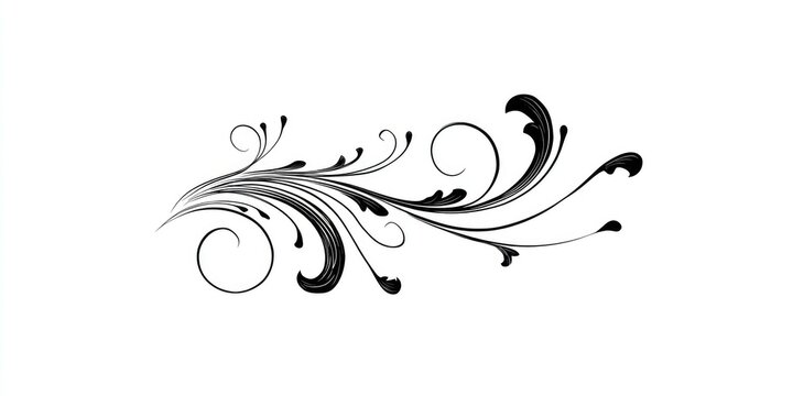Ornate black floral design on white background