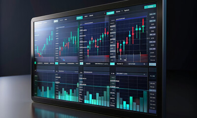 Obraz premium Interactive investor user interface with holographic elements