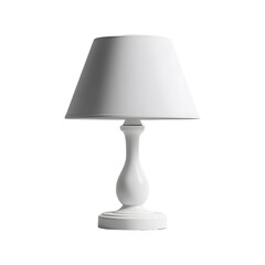Fototapeta premium Elegant white table lamp illuminating the darkness, a source of light and comfort