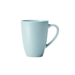Studio Shot of a Light Blue Ceramic Mug with Handle
