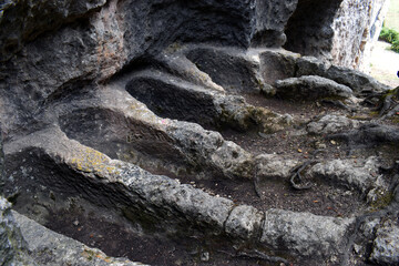 Anthropomorphic tombs from the medieval period in San Martin de Valparaiso