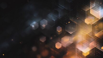 glowing hexagons abstract dark background