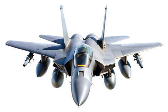 F-15 Fighter Jet Plane – Isolated on White Background – PNG – GENERATIVE AI