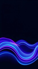 Abstract blue and purple liquid wavy shapes futuristic banner. Glowing retro waves vector background