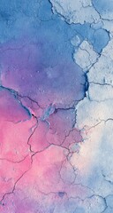Obraz premium Abstract watercolor painting, cracked texture. Soft blue, purple, and pink hues