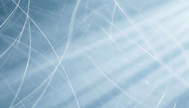 Frozen surface shows the dynamic marks left by movement across a slick, pale blue expanse - Powered by Adobe