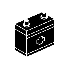 black silhouette of a 9 volt battery  iconic snap 