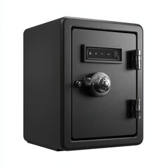 Secure Black Steel Safe Box with Digital Lock for Home Office Security This image shows a modern safe