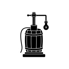 black silhouette of a dc barrel power jack  vector