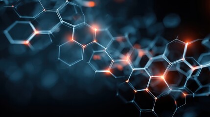 glowing hexagonal network structure