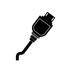 black silhouette of an hdmi plug  connector end  v