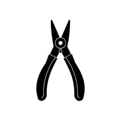 black silhouette of a pair of needle nose pliers  